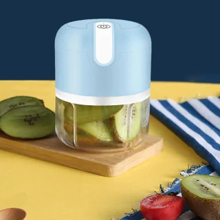 Mini USB Hakmolen Foodprocessor Chopper RVS Messen 250 ml Lichtblauw