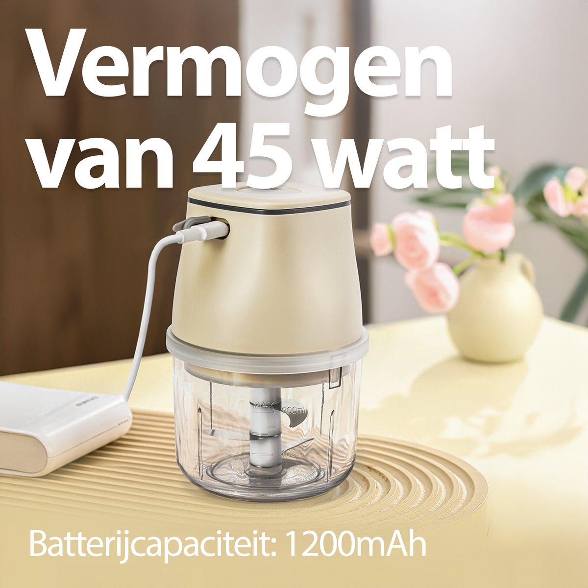 Wat vinden we goed aan de Portable Chopper Elektrische Hakmolen 200ML USB
