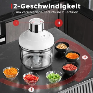 RFWR® Elektrische Hakmolen Mini-Chopper 0,6/2L