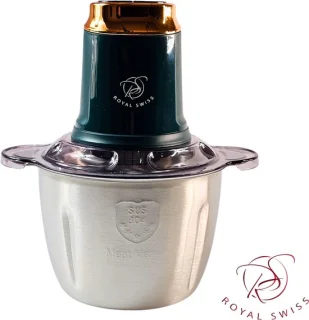 Royal Swiss Hakmolen 400W met 3L RVS Kom en 6 RVS Messen