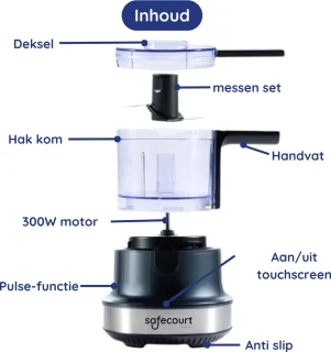 Safecourt Kitchen Hakmolen Elektrisch Groentesnijder
