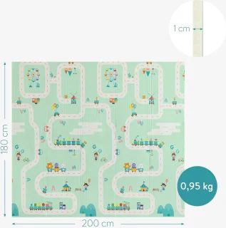 Schuimmat babyspeelmat dubbelzijdig Groen/Beige