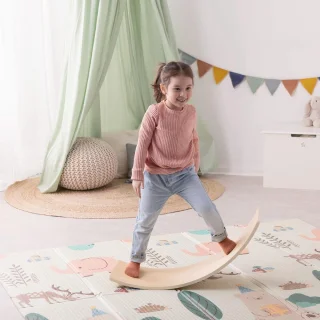 Schuimmat babyspeelmat dubbelzijdig Groen/Beige