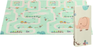 Schuimmat babyspeelmat dubbelzijdig Groen/Beige