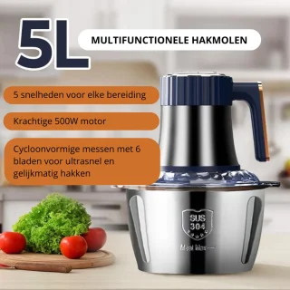 Stemily Elektrische Hakmolen 5L RVS 500W