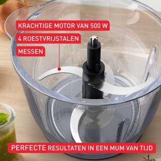 Tefal Choppeo Hakmolen 2L Transparant/Zwart