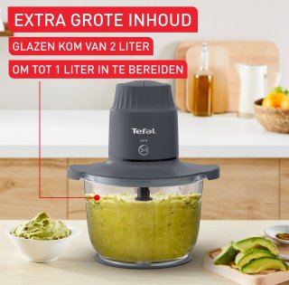 Tefal Choppeo Hakmolen 2L Transparant/Zwart