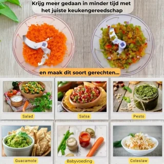 Uniquez Groenten- en Fruithakselaar 900ml Handtrek