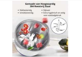 WNHB® Elektrische Hakmolen 5L RVS 500W