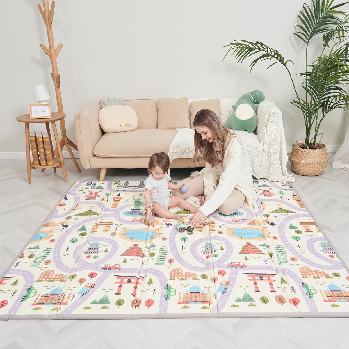 De XXL Omkeerbare Baby Speelmat 150x180cm Foam Vloermat in één oogopslag