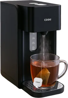 COOK-IT Heetwaterdispenser - 1.5L Instant Waterkoker - 100°C - 250ml per druk - 2200W - BPA-vrij - Heetwatertap - Zwart