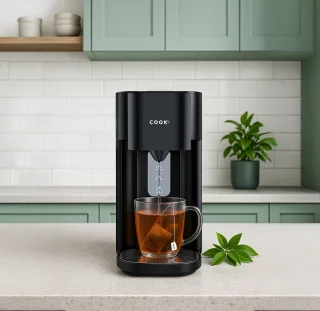 COOK-IT Heetwaterdispenser - 1.5L Instant Waterkoker - 100°C - 250ml per druk - 2200W - BPA-vrij - Heetwatertap - Zwart