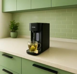 COOK-IT Heetwaterdispenser - 1.5L Instant Waterkoker - 100°C - 250ml per druk - 2200W - BPA-vrij - Heetwatertap - Zwart