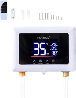 Elektronische mini boiler 5500 W met touchscreen en LED-display voor direct heet water