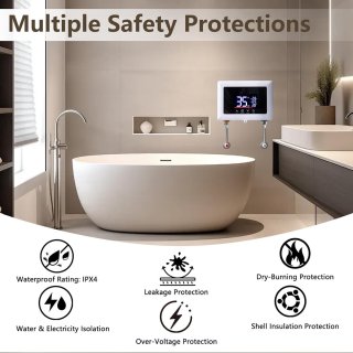 Wat vinden we goed aan de Elektronische mini boiler 5500 W met touchscreen en LED-display voor direct heet water