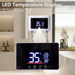 Elektronische mini boiler 5500 W met touchscreen en LED-display voor direct heet water