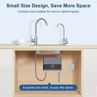 Elektronische Doorstroomboiler 6000W voor Wandmontage met LED Temperatuurweergave – Instant Warm Water voor Keuken en Badkamer