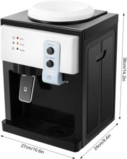 Wat vinden we goed aan de Waterdispenser - Waterdispenser heet water - Watertap - Waterkoeler - Heetwater tap Met Bovenlader - Elektrische warm- en koudwaterkoelerdispenser - voor Thuiskantoor - 220V - 45 minuten koeltijd - 8 minuten opwarmtijd - Wit