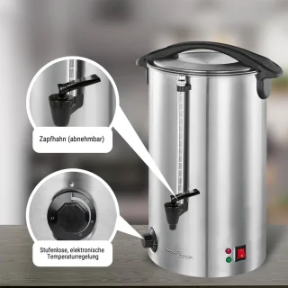 Warme dranken maker met 7 liter tankinhoud | Glühwein, thee en koffie machine | Hoogwaardige roestvrijstalen behuizing | Perfect voor grote bijeenkomsten