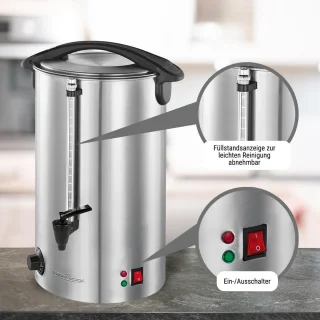 Warme dranken maker met 7 liter tankinhoud | Glühwein, thee en koffie machine | Hoogwaardige roestvrijstalen behuizing | Perfect voor grote bijeenkomsten