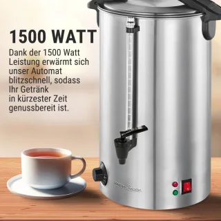 Warme dranken maker met 7 liter tankinhoud | Glühwein, thee en koffie machine | Hoogwaardige roestvrijstalen behuizing | Perfect voor grote bijeenkomsten