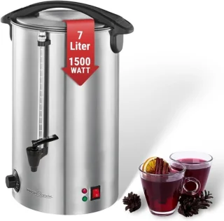 Warme dranken maker met 7 liter tankinhoud | Glühwein, thee en koffie machine | Hoogwaardige roestvrijstalen behuizing | Perfect voor grote bijeenkomsten
