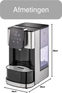 LifeStages - Warmwaterdispenser - Turbo Heet Water Dispenser - Heet Water In Enkele Seconden 40-100°C - 2600 Watt - Extra Groot Waterreservoir Van 4 Liter - Directe Keuzeknop Voor Babyvoeding 37°C - Energiebesparend - HW 1660 - Zwart