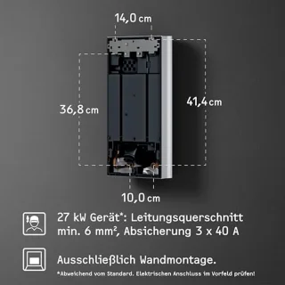 Elektronisch geregelde doorstroomverwarmer met LCD-display en energiezuinige technologie
