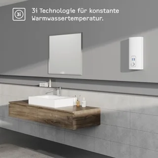 Elektronisch geregelde doorstroomverwarmer met LCD-display en energiezuinige technologie