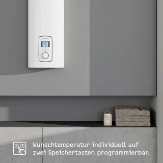 Elektronisch geregelde doorstroomverwarmer met LCD-display en energiezuinige technologie