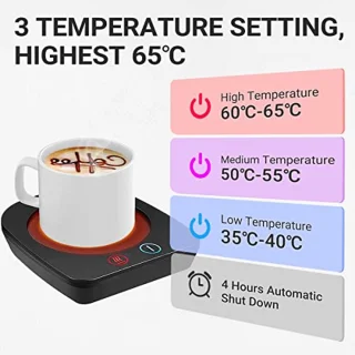 Elektrische Mok Warmer met 3 Temperatuurinstellingen en Automatische Uitschakeling voor Thuis en Kantoor