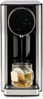 Wat vinden we goed aan de KAWD310FBK Heetwaterdispenser - 2.7L Watertank - 2600W Vermogen - Snel Water Verwarmen - Touchbediening - Aluminium/Zwart