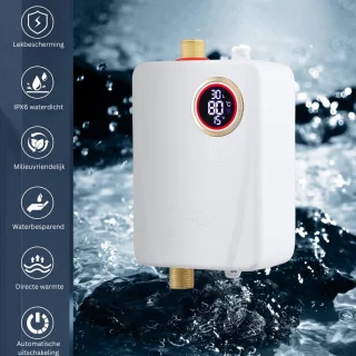 Boiler - Doorstroomverwarmer - Keukenboiler - Doorstroomboiler - Met Display - Wit