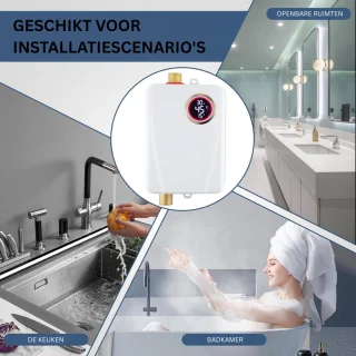 Boiler - Doorstroomverwarmer - Keukenboiler - Doorstroomboiler - Met Display - Wit