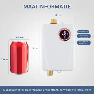 Boiler - Doorstroomverwarmer - Keukenboiler - Doorstroomboiler - Met Display - Wit