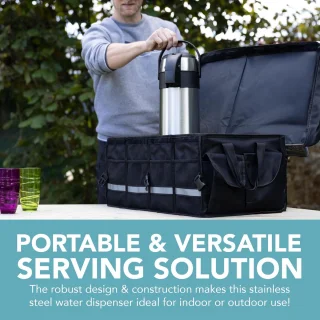 RFWR® Thermische Koffiekaraf - 3L Roestvrij Staal met Dubbelwandige Isolatie en 360° Draaibare Basis