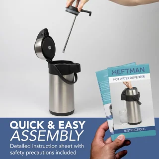 RFWR® Thermische Koffiekaraf - 3L Roestvrij Staal met Dubbelwandige Isolatie en 360° Draaibare Basis