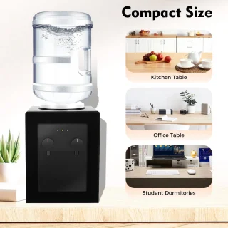 Fubzz Waterdispenser - Heetwatertap - Koud water - Waterkoeler - Met Kraantje - Universeel - 550W Vermogen - Thee of Koffie - Zwart