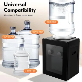 Fubzz Waterdispenser - Heetwatertap - Koud water - Waterkoeler - Met Kraantje - Universeel - 550W Vermogen - Thee of Koffie - Zwart