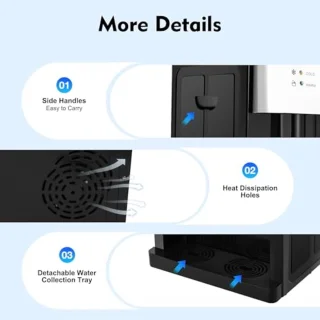 Waterdispenser voor warm en koud water met wateraansluiting – ideaal voor 3,5L tot 18L flessen