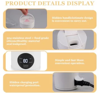 Draagbare Auto Verwarmingsbeker - 500 ml, 12 V/24 V, Temperatuurinstelling, LCD-Display, Reis Waterketel