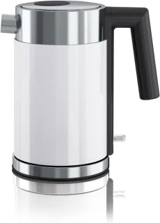 Waterkoker 1 Liter Roestvrijstaal - Compact En Energiezuinig - Snelkookfunctie - Wit - Energieklasse A+