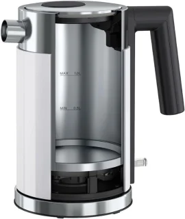 Waterkoker 1 Liter Roestvrijstaal - Compact En Energiezuinig - Snelkookfunctie - Wit - Energieklasse A+