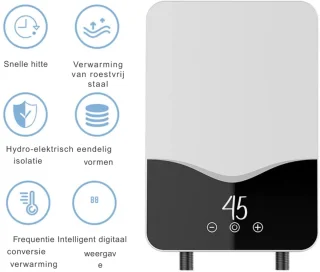Elektronische Doorstroomboiler 220 V - 5500 W - Mini-Boiler Voor Douche En Keuken - Energieklasse A - Compact En Efficiënt
