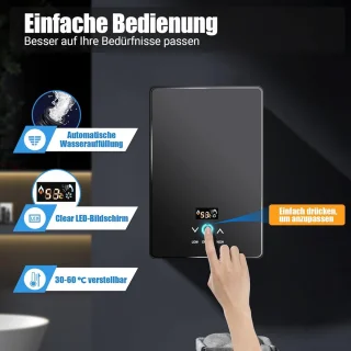 Mini-doorstroomboiler 6500W voor Douche en Keuken - Elektrische Warmwaterboiler, Tankloos Systeem, IPX4 Veiligheid