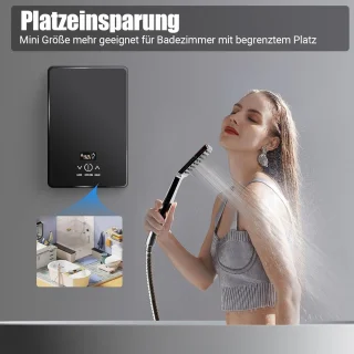 Mini-doorstroomboiler 6500W voor Douche en Keuken - Elektrische Warmwaterboiler, Tankloos Systeem, IPX4 Veiligheid