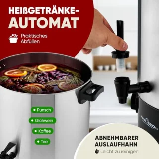 2-in-1 machine voor warme dranken en koken | 32L tank | warmhoudfunctie | timer | 2100W | 30°C - 100°C | roestvrijstalen kookpan | dispenser met aftapkraan