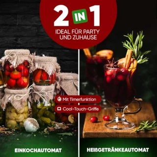 2-in-1 machine voor warme dranken en koken | 32L tank | warmhoudfunctie | timer | 2100W | 30°C - 100°C | roestvrijstalen kookpan | dispenser met aftapkraan