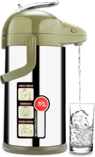 Airpot thermoskan met pomp 1 liter zilver