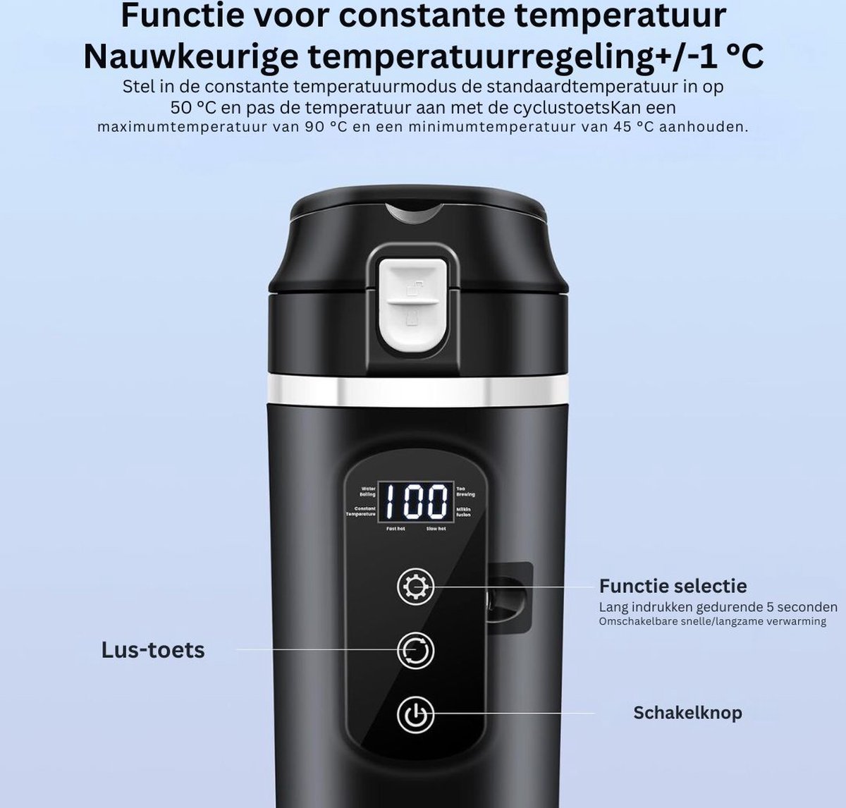 ApexArte Waterkoker 12V Auto Zwart